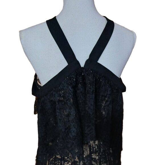 Lucy Paris Hailey Womens Black Halter Lace Lined Maxi Party Cocktail Dress Small - Picture 8 of 13